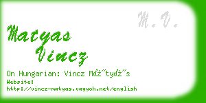 matyas vincz business card